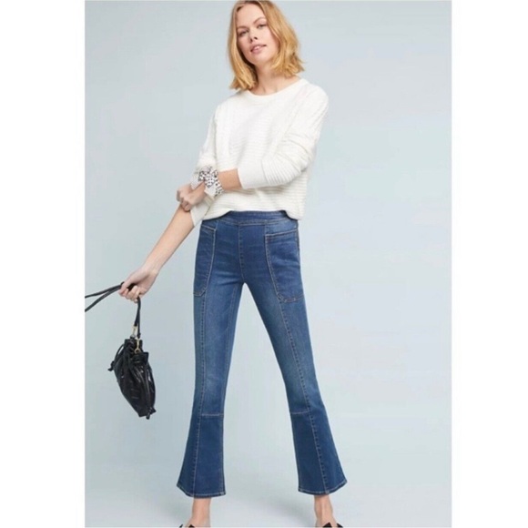 Anthropologie Pilcro And The Letterpress Jeans High Rise Crop Flare 30 - Picture 15 of 16